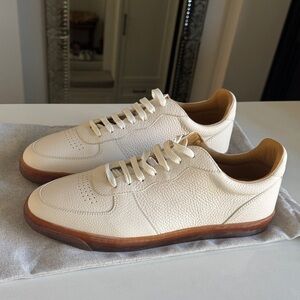 Brunello Cucinelli Men’s Cream Leather Sneakers -new w/ dustbag, never worn 43.5